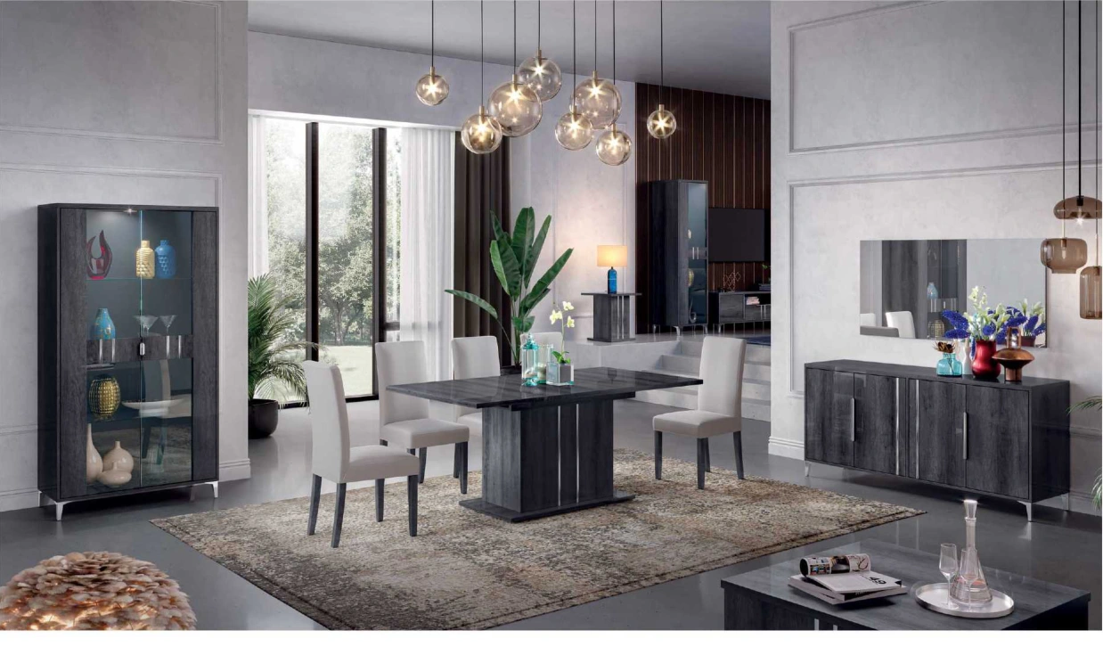 Soggiorno e sala da pranzo Luna – Grigio scuro – Ben Company