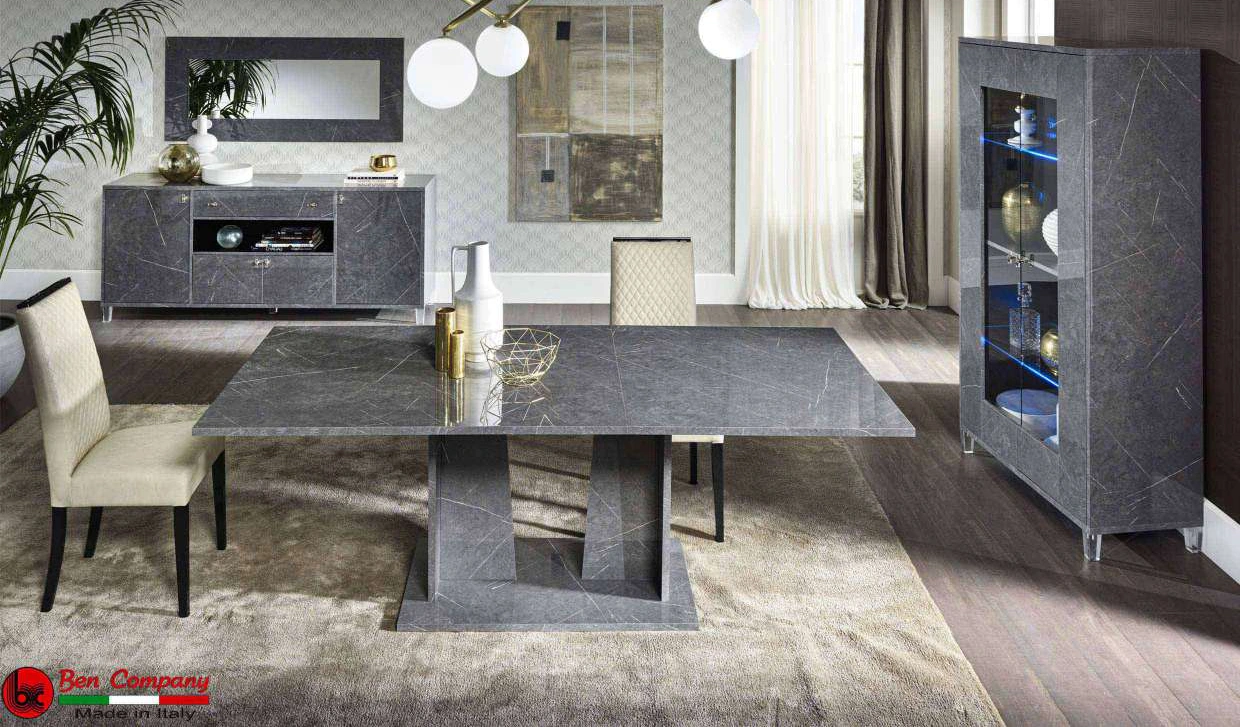 Wohn- und Esszimmer Vittoria – Grau Marmoroptik – Ben Company