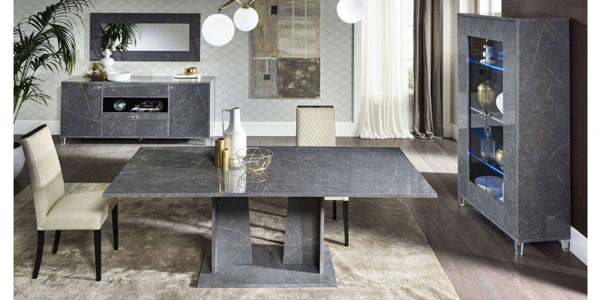Wohn- und Esszimmer Vittoria – Grau Marmoroptik – Ben Company