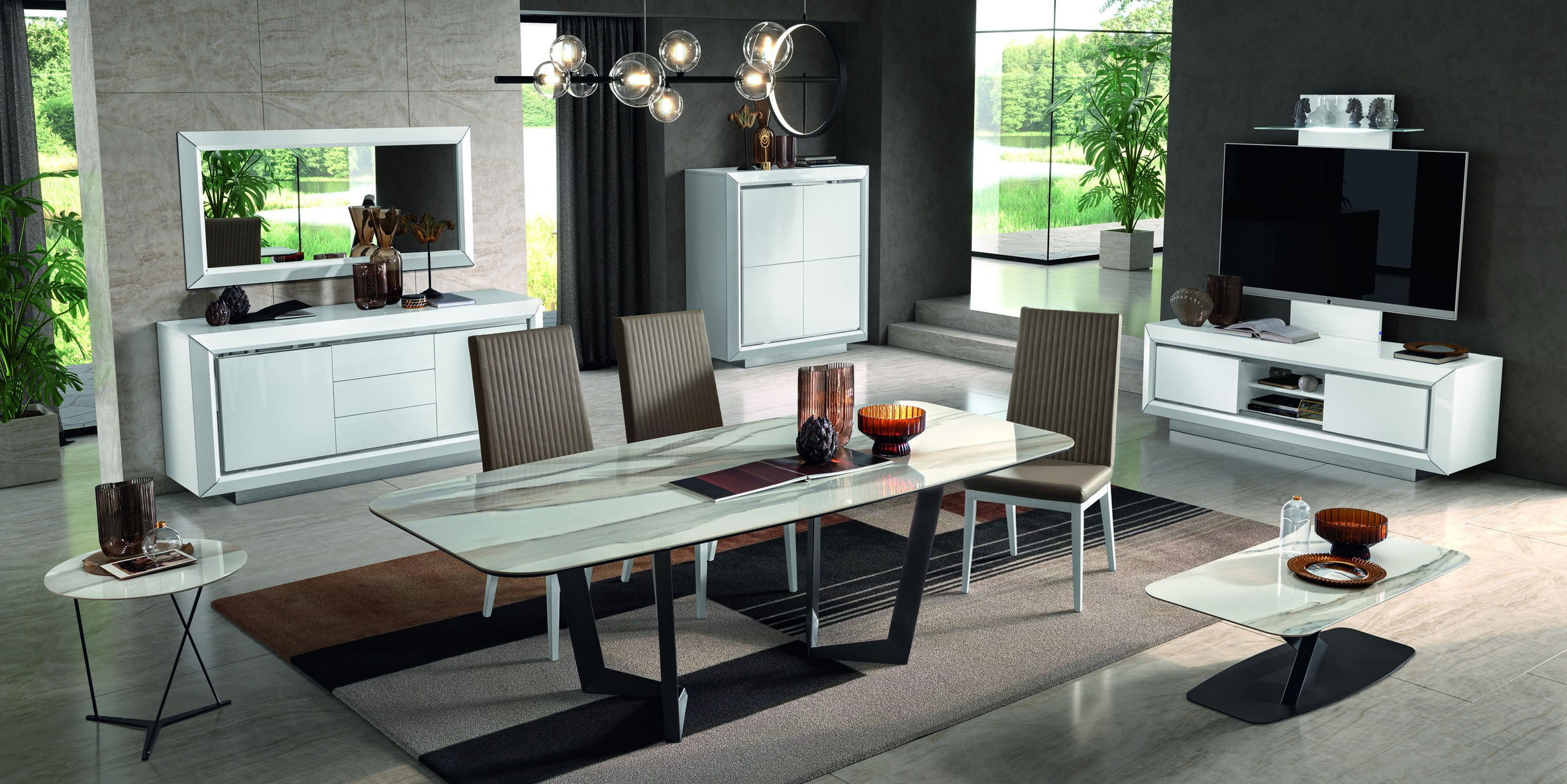 Wohn- und Esszimmer Elite Frosty White – Camelgroup
