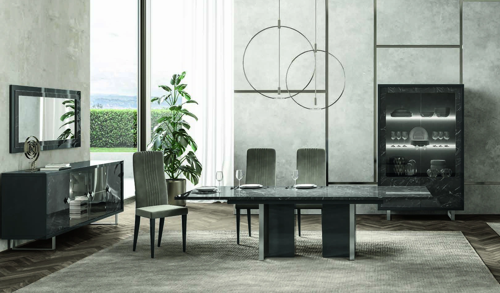 Esszimmer Sky – Marmoroptik Schwarz | Eurodesign