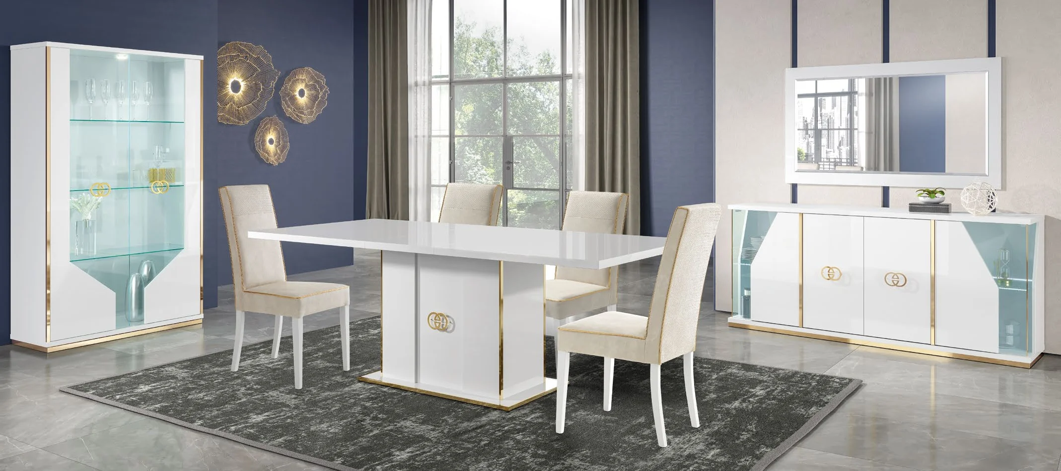 Esszimmer Vogue Weiß / Gold H2O