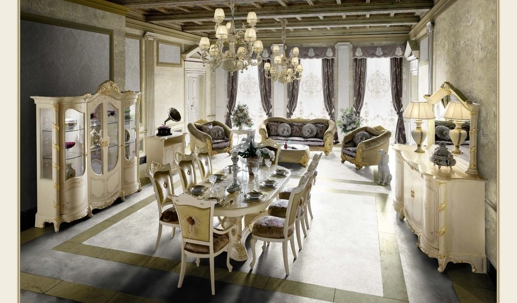 Esszimmer und Wohnzimmer Madame Royale Mobilpiù Luxury
