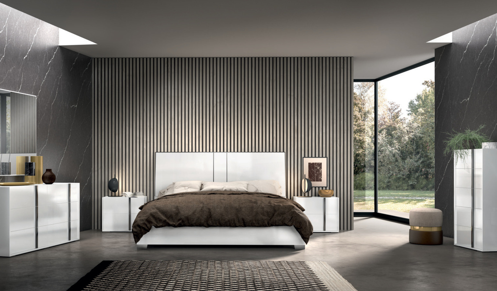 Schlafzimmer Bianca – Weiß / Marble – Status