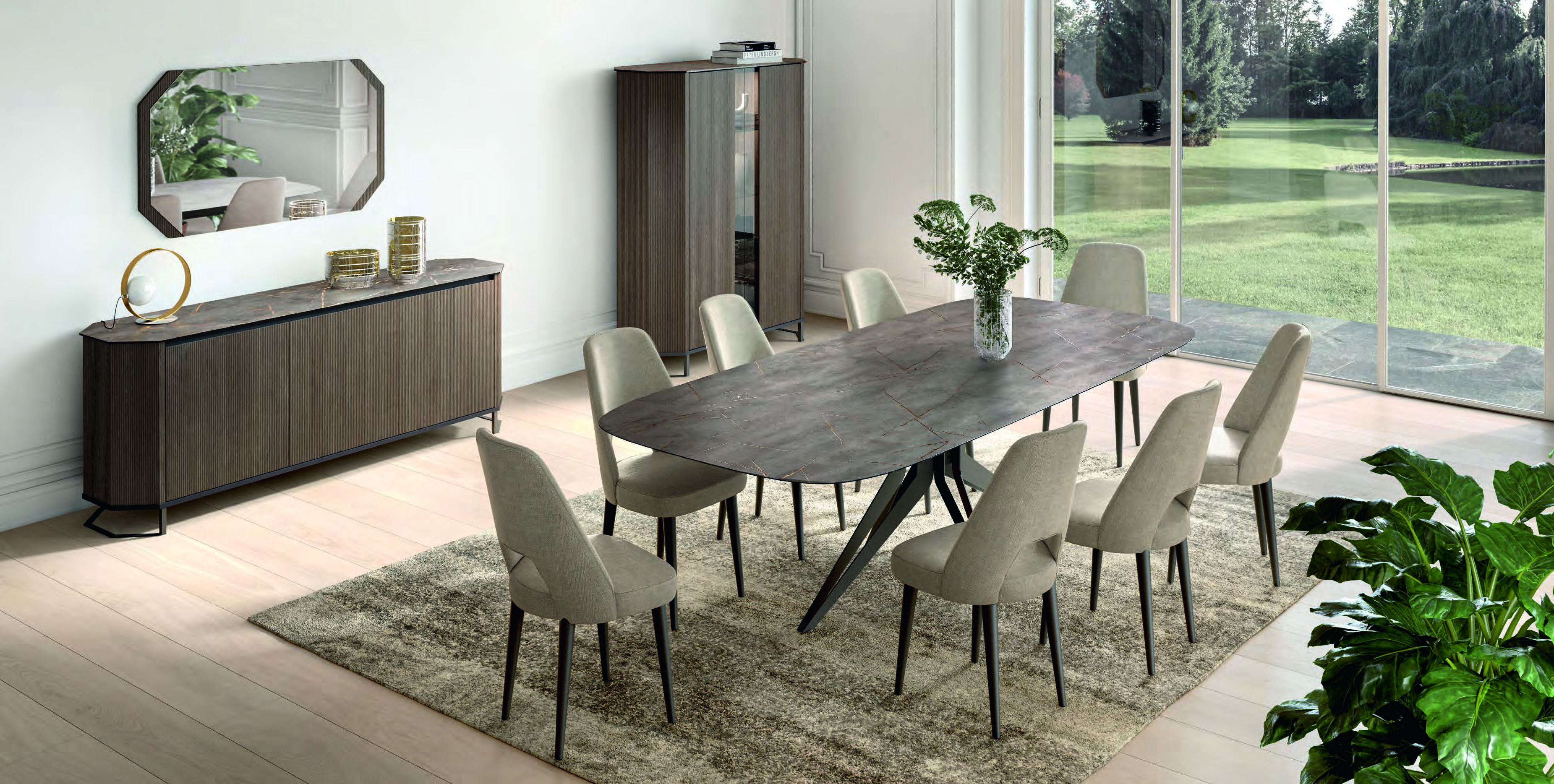 Wohn- und Esszimmer Hexagon Honey Ribbed Wood – Status